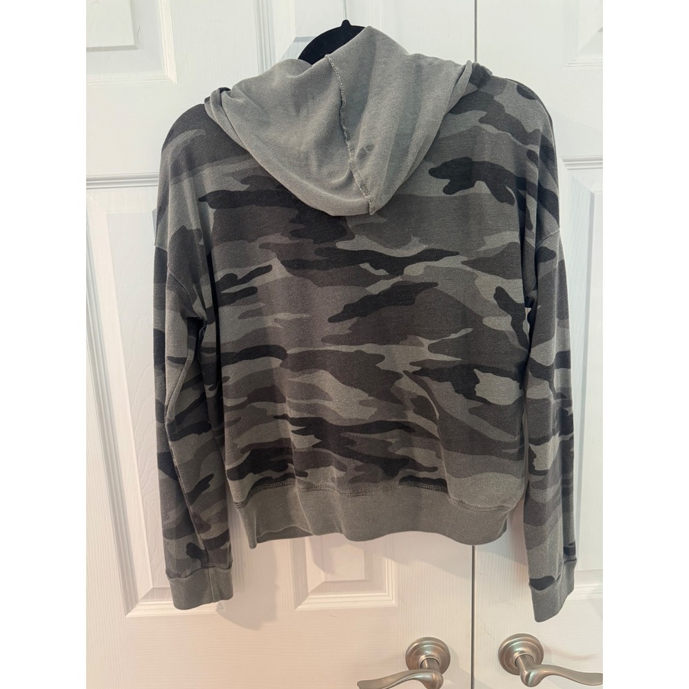 Splendid Womens super soft Camo Zip Up Hoodie grey/green faded Camouflage XS - Picture 6 of 10